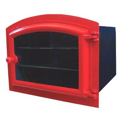 Forno Ferro Fundido Porta De Vidro Vermelho 50x47x33cm G