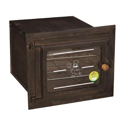Forno em Ferro Fogão a Lenha Médio Porta Vidro 50x42x35cm