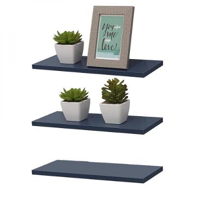 Kit 3 Prateleiras 50 X 20cm Azul Suporte Invisível