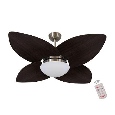 Ventilador De Teto Bronze 4 Pás Marrom 127v C/ Controle