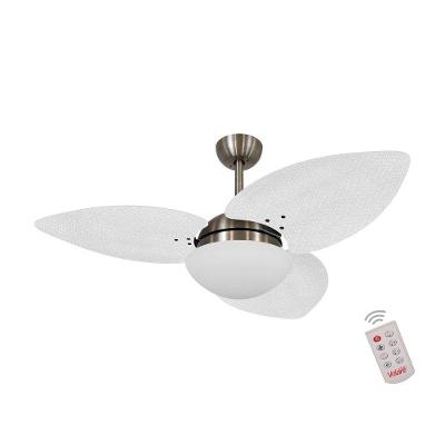 Ventilador De Teto Bronze 3 Pás Branco 220v C/ Controle