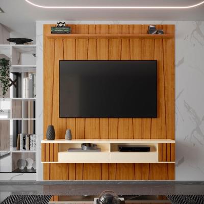 Painel Ripado Zigzag Para Tv Até 75 Polegadas Roma Com Nicho 180cm Cor:cedro Cedro