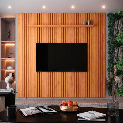 Painel Ripado Para Tv Até 75 Polegadas Intense 225cm Cor:cedro Cedro
