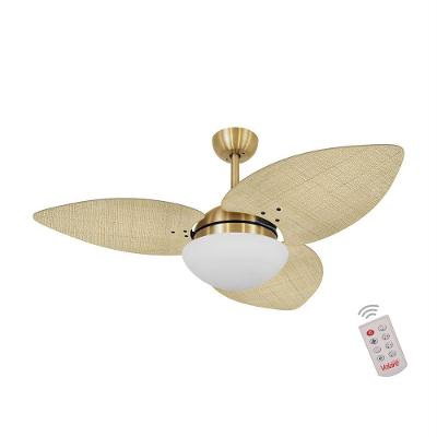 Ventilador De Teto Dourado 3 Pás 127v C/ Controle
