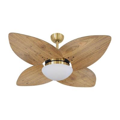 Ventilador De Teto Dormamu Dourado 4 Pás Rádica Freijó 220V