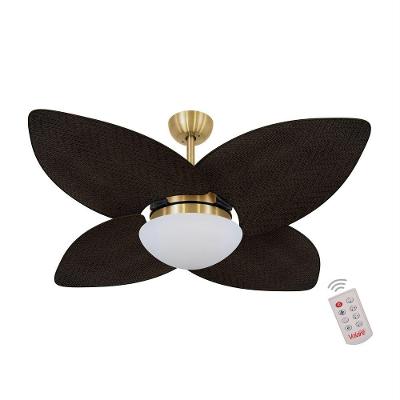 Ventilador De Teto Dourado 4 Pás 220v C/ Controle