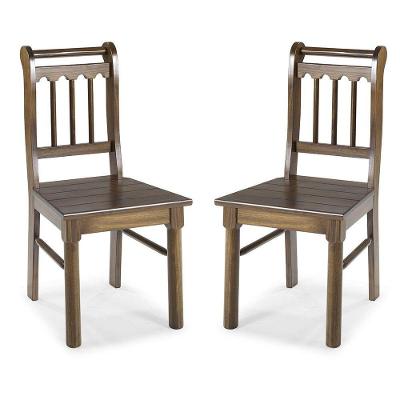 Conjunto De 2 Cadeiras De Madeira Maciça Imbuia Imbuia