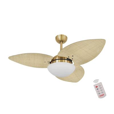 Ventilador De Teto Dourado 3 Pás 220v C/ Controle