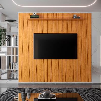 Painel Ripado Zigzag Para Tv Até 75 Polegadas Roma 225cm Cor:cedro Cedro