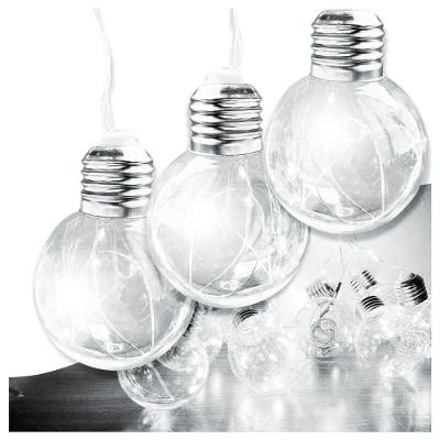 Varal Cordão Fio De Luzes 10 Lâmpadas 220v Led 4,6m Foco Incandescente Luz Branca Natal Enfeite