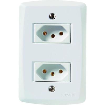 Conjunto 4 X 2 Com 2 Tomadas 2p+t 20a 250v Lux2 Branco - Tramontina