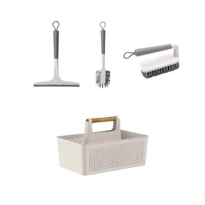 Kit Limpeza Para Lavanderia Multiuso Bege 4 Peças