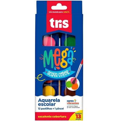 Aquarela Mega Acqua Color 12 Cores Tris