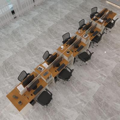 Estação De Trabalho 10 Lugares Smart Office 10 Mesas 8 Armários 2 Aparadores Off White E Cedro