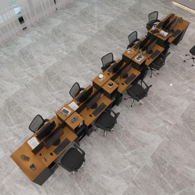 Estação De Trabalho 10 Lugares Smart Office 10 Mesas 8 Armários 2 Aparadores Preto E Cedro