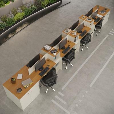Estação De Trabalho 8 Lugares Smart Office 8 Mesas 6 Armários 4 Aparadores Off White E Cedro