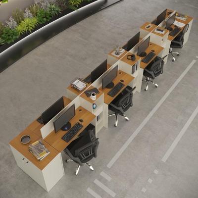 Estação De Trabalho 8 Lugares Smart Office 8 Mesas 6 Armários 2 Aparadores Off White E Cedro