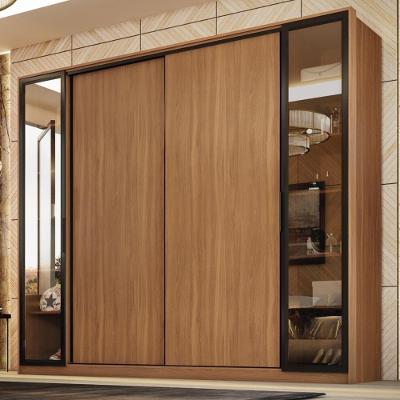 Guarda Roupa Casal 4 Portas Vidro Reflecta E 4 Gavetas Laredo Amêndola-nude Prime Tx