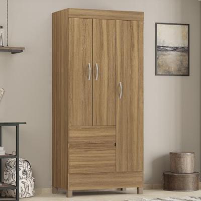 Guarda Roupa Solteiro 3 Portas E 2 Gavetas Castro Amêndola Touch Amêndola Touch