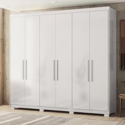 Guarda Roupa Casal 6 Portas E 4 Gavetas Venice Branco Branco