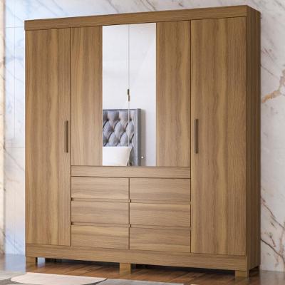 Guarda Roupa Casal 4 Portas Com Espelho E 6 Gavetas Cádis Amêndola Touch Amêndola Touch