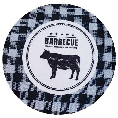 Kit 4 Capas Para Sousplat Churrasco Preto 35cmx35cm