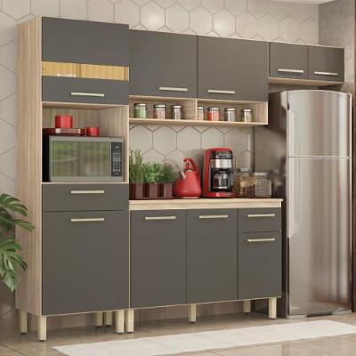 Armário De Cozinha Compacta 3 Peças Com Balcão Dama Avena Touch-grafito Avena Touch-grafito