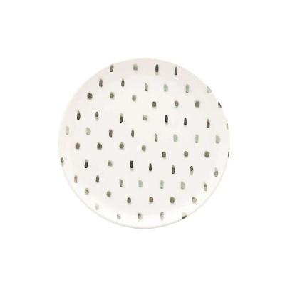 Prato Sobremesa Em Cerâmica Flat Samambaia 20cm Oxford