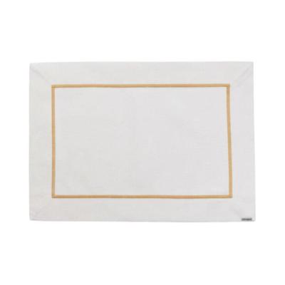 Lugar Americano Retângular Em Poliéster Select 50x36cm Mameg Off White Dourado