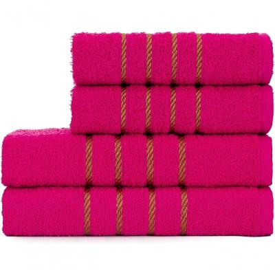 Jogo De Toalha 2 Banho + 2 Rosto Montreal 100% Algodão Alta Absorção Rosa Pink