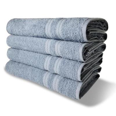 Kit Com 4 Toalhas De Banho 430g m² Grande Grossa 80x150cm Itália Soft Azul
