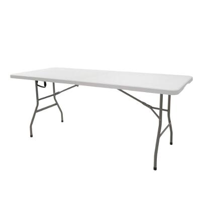 Mesa Dobrável Retangular Cusco Fratini 122 Cm (largura) Tampo Plástico Hdpe Branco Base Aço Carbono