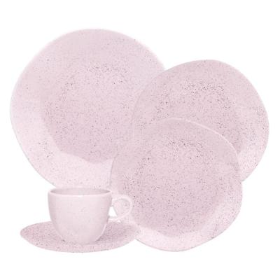 Jogo De Jantar 30 Peças Ryo Chá Pink Sand Porcelana Oxford