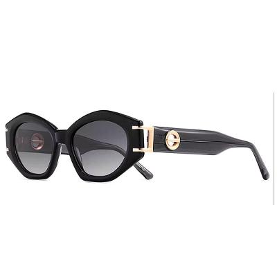 Óculos De Sol Polarizado Feminino Design Cateyes Com Proteção Uv400 Moda Classica Vintage Preto