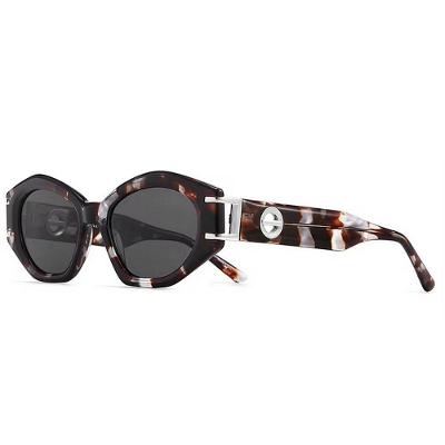Óculos De Sol Polarizado Feminino Design Cateyes Com Proteção Uv400 Moda Classica Vintage Mescla