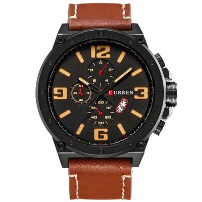 Relógio Masculino De Quartzo Mostrador Militar À Prova Da Água Design Esportivo Marrom