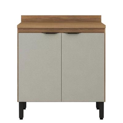 Balcão Firenze 2 Portas 80cm Com Tampo Mdp Demóbile Amêndola Nude Prime