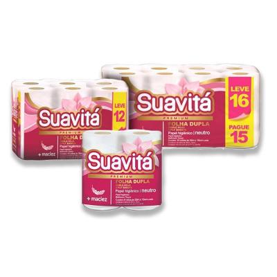 Papel Higienico Suavitá Folha Dupla Leve Linha Premium Super Macio 12 Rolos
