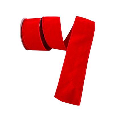 Fita Aramada De Veludo Vermelho Brilho Comprimento 9.14m
