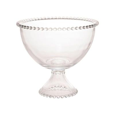 Saladeira Com Pé Cristal Pearl 21 Cm X 19 Cm Wolff Transparente