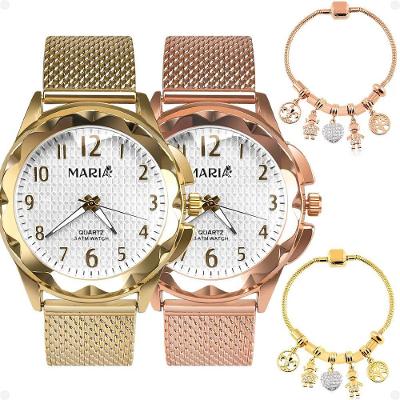 Relogio Feminino Dourado Prova Dagua + Relogio Feminino Rose