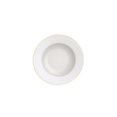 Prato Fundo Filetado Tramontina Elisa Em Porcelana Com Borda Dourada 23 Cm Tramontina