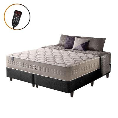 Cama Box Queen Preto + Colchão Molas Magnético Phoenix 158cm