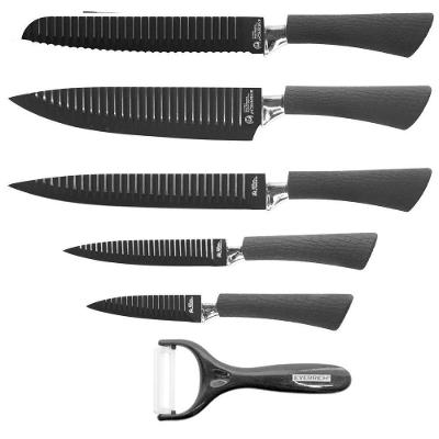 Conjunto Facas Churrasco 6 Peças Aço Inox Antiaderente