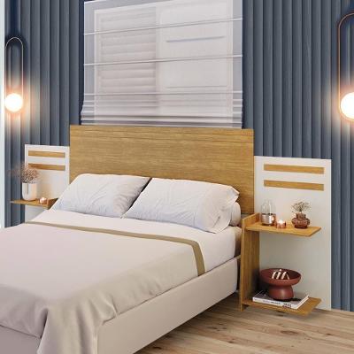 Cabeceira Casal Queen Mdf Nichos Laterais Nature Off White Grince Shop Jm