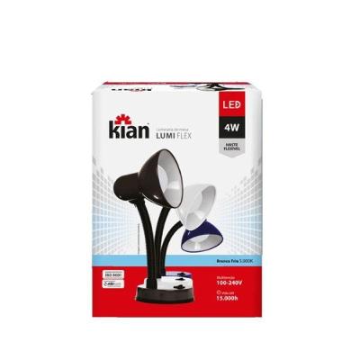 Luminária De Mesa Led 4w Branca 5.000k Branca Fria Kian