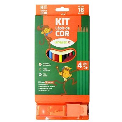 Kit Escolar Completo Coleção Com 18 Peças Para Pintura E Escrita Laranja