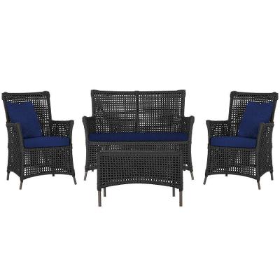 Jogo Sofá 2 Poltronas E Mesa Igapó Marrom E10 Trama Original Preto