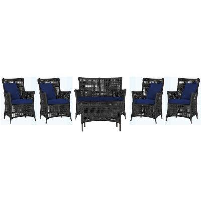 Jogo Sofá 4 Poltronas E Mesa Igapó Marrom E10 Trama Original Preto