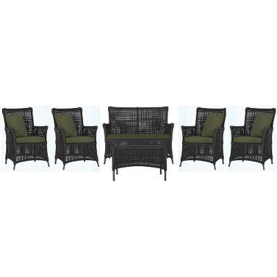 Jogo Sofá 4 Poltronas E Mesa Igapó Preta E13 Trama Original Preto